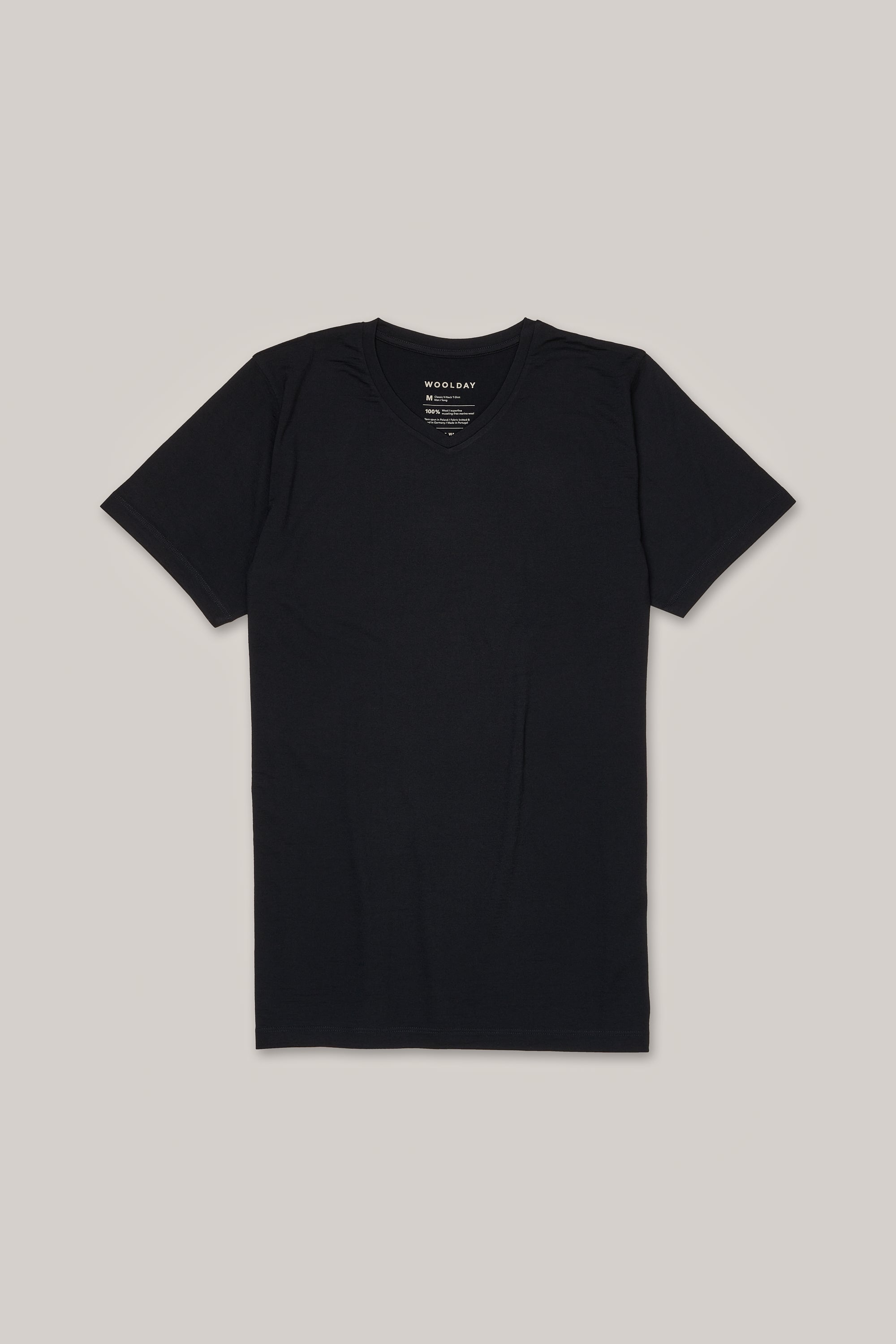The Merino V-Neck T-Shirt Classic – Black