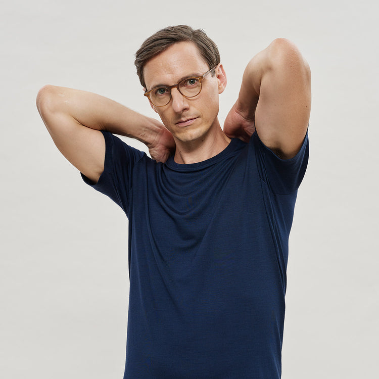 The Merino Wool T-Shirt for Men Navy Blue Woolday 6