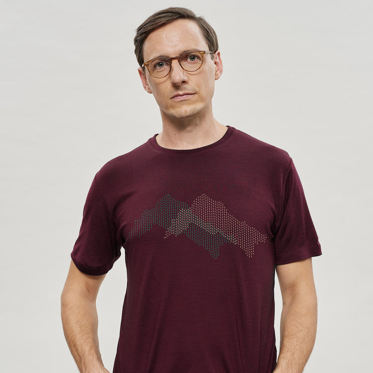 WOOLDAY The Merino Wool T-Shirt Mountain Dark Red 1