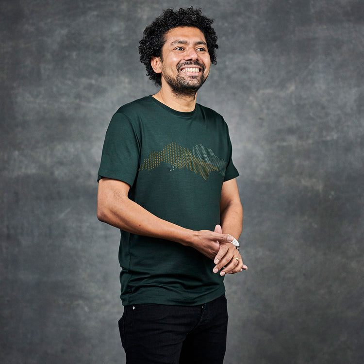 The Merino Wool T-Shirt Mountain for Men Dark Green Woolday 2