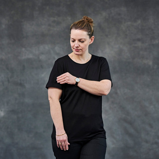 The Merino Wool T-Shirt for Women Black Woolday 1#color_black