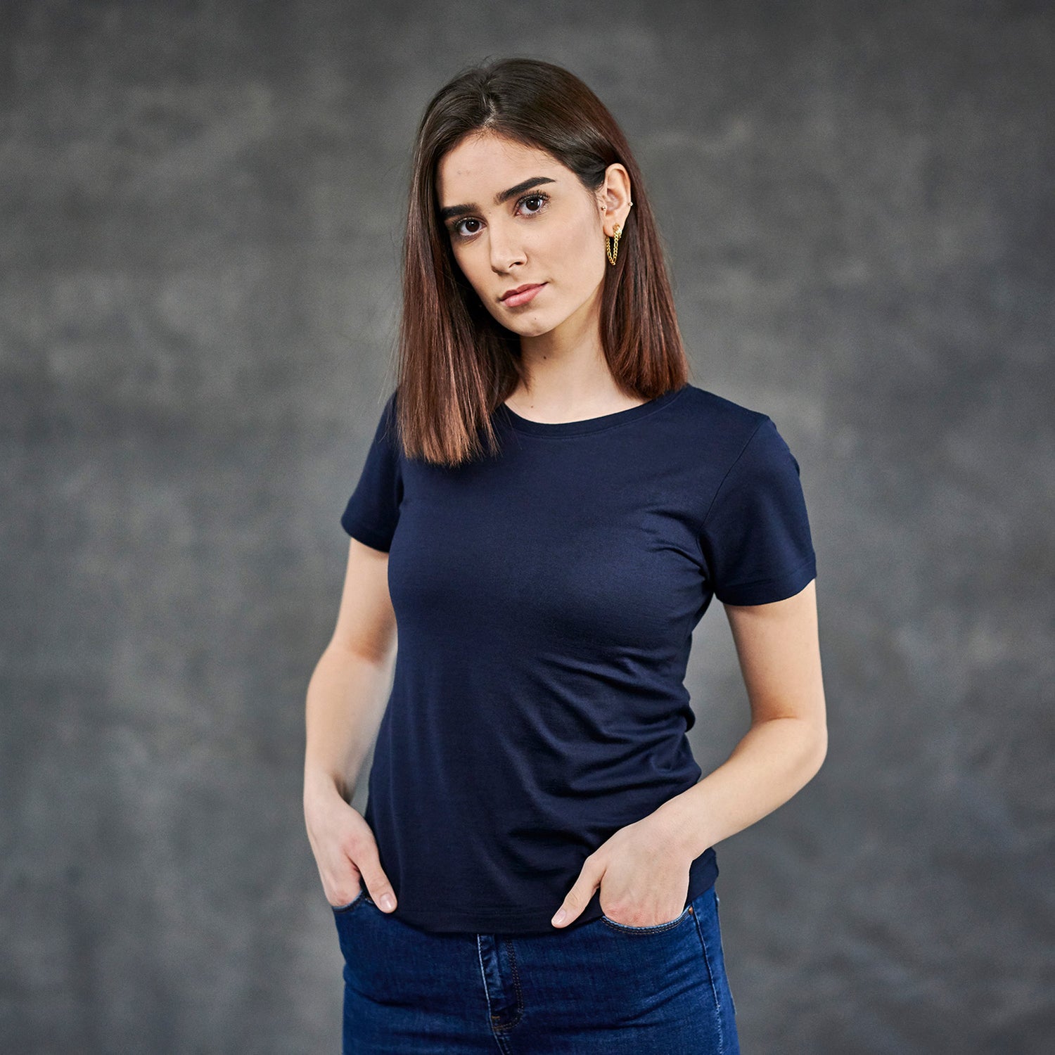 The Merino Wool T-Shirt for Women Navy Blue Woolday 1