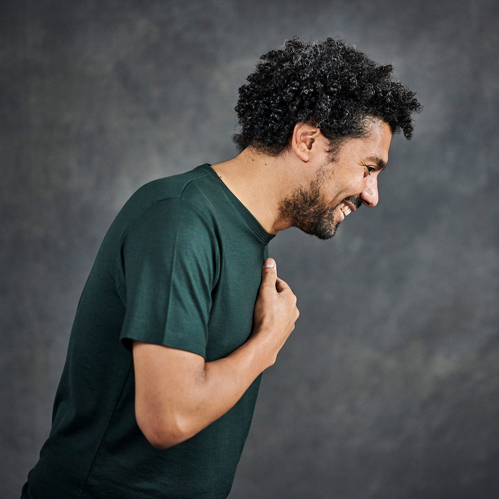 Das Classic Merino T-Shirt – Tannengrün