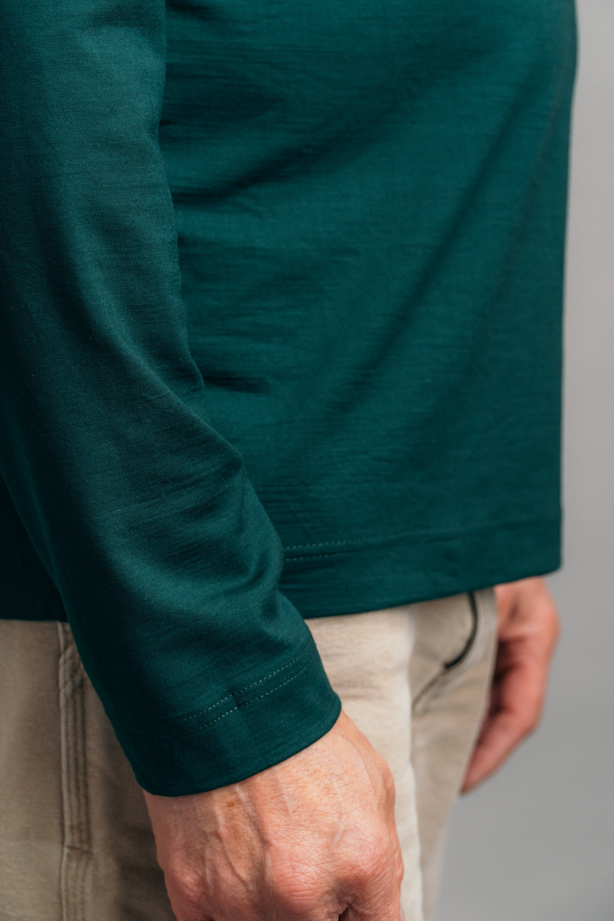 Das Real Merino Longsleeve – Moosgrün