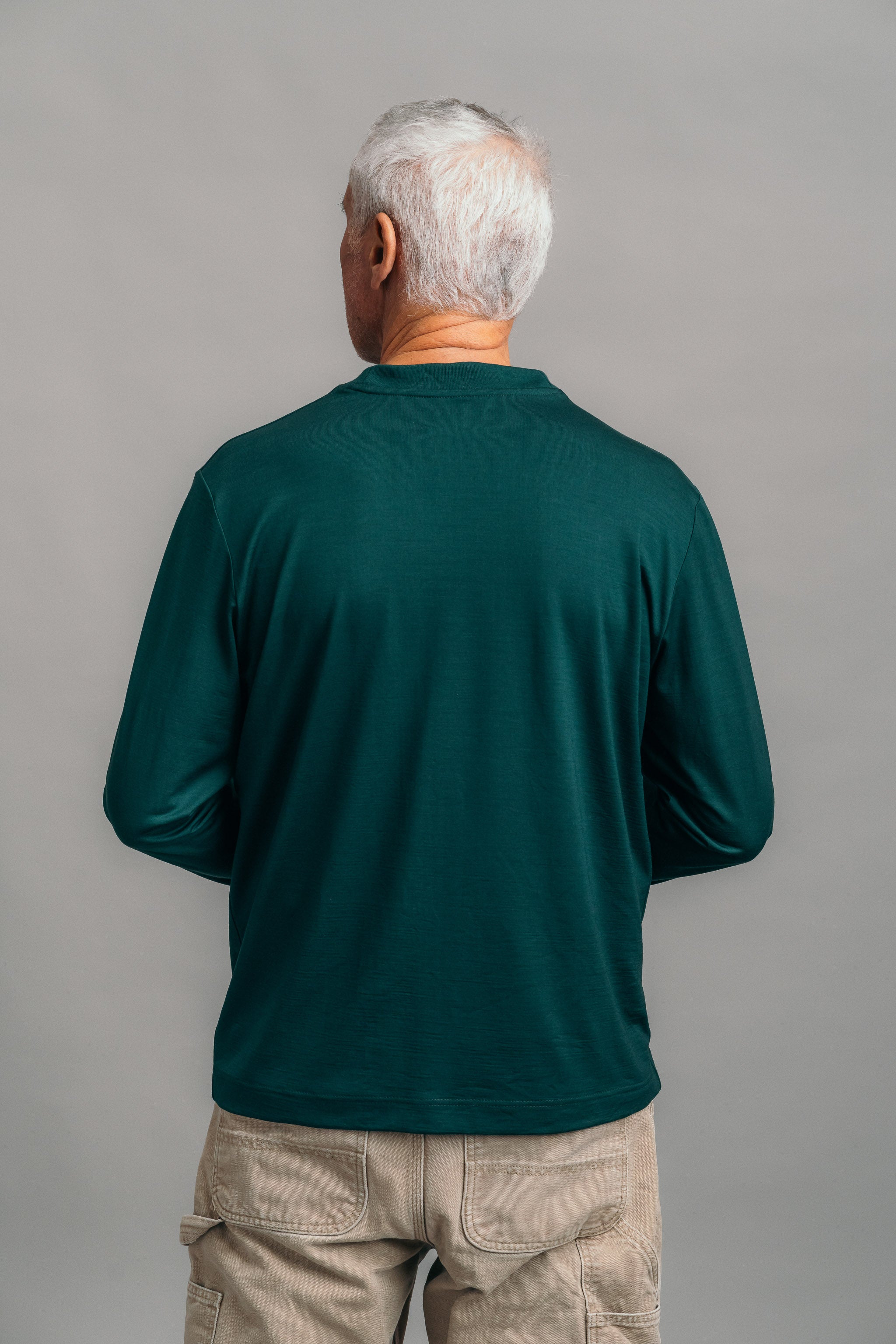 Das Real Merino Longsleeve – Moosgrün