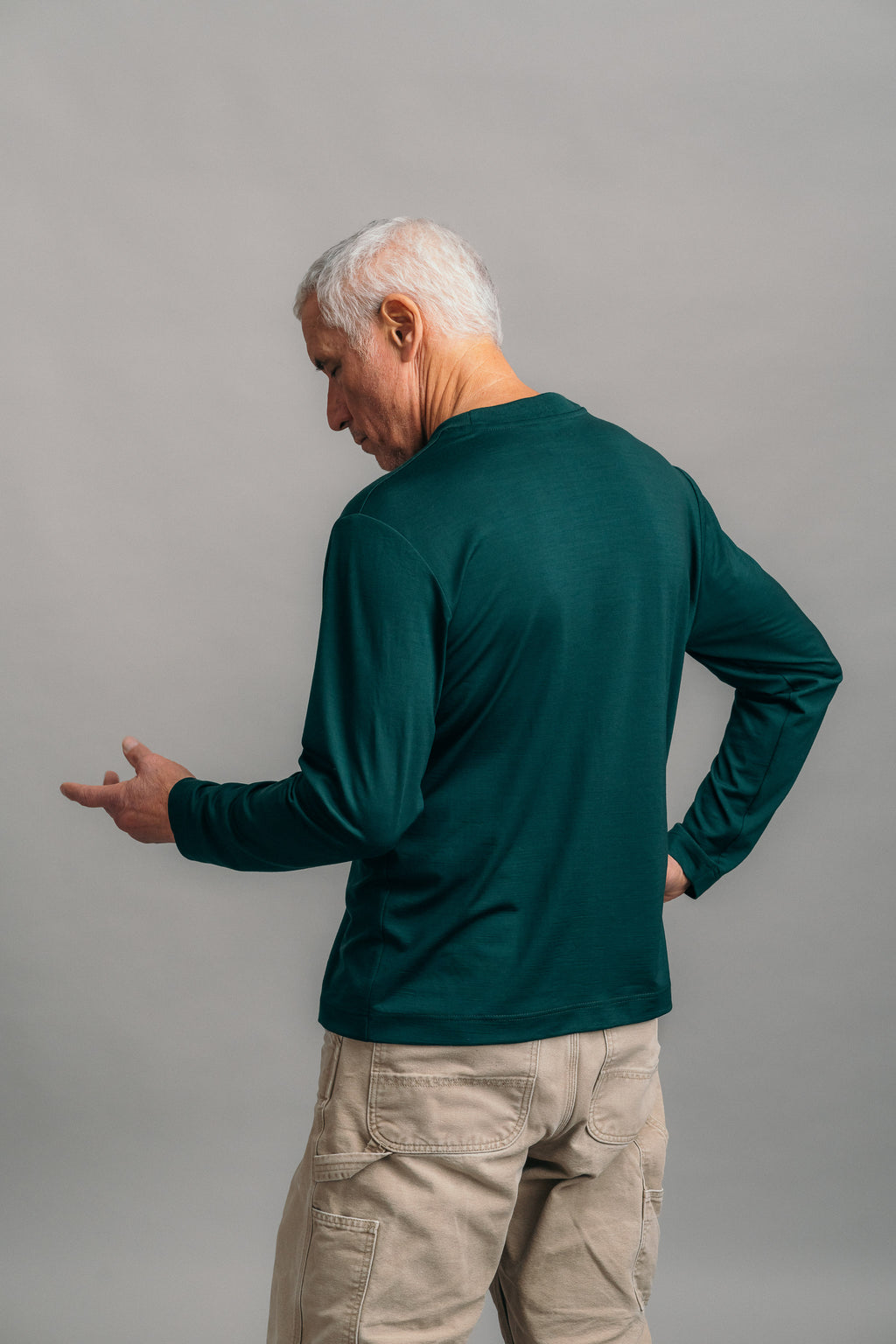 Das Real Merino Longsleeve – Moosgrün