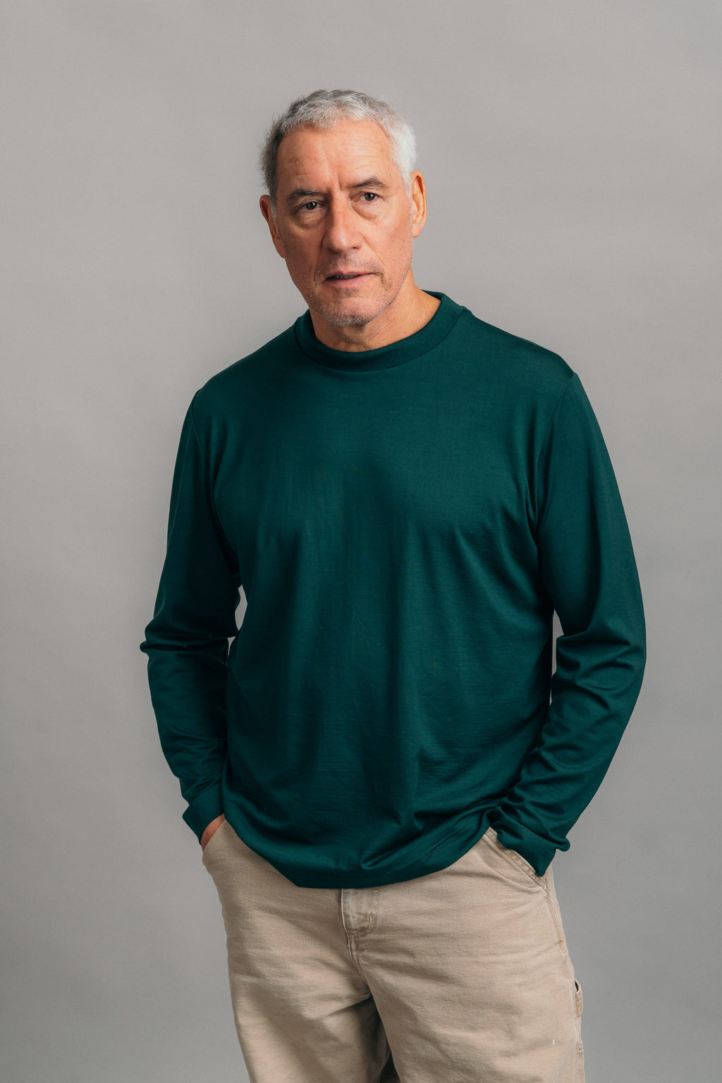 Das Real Merino Longsleeve – Moosgrün