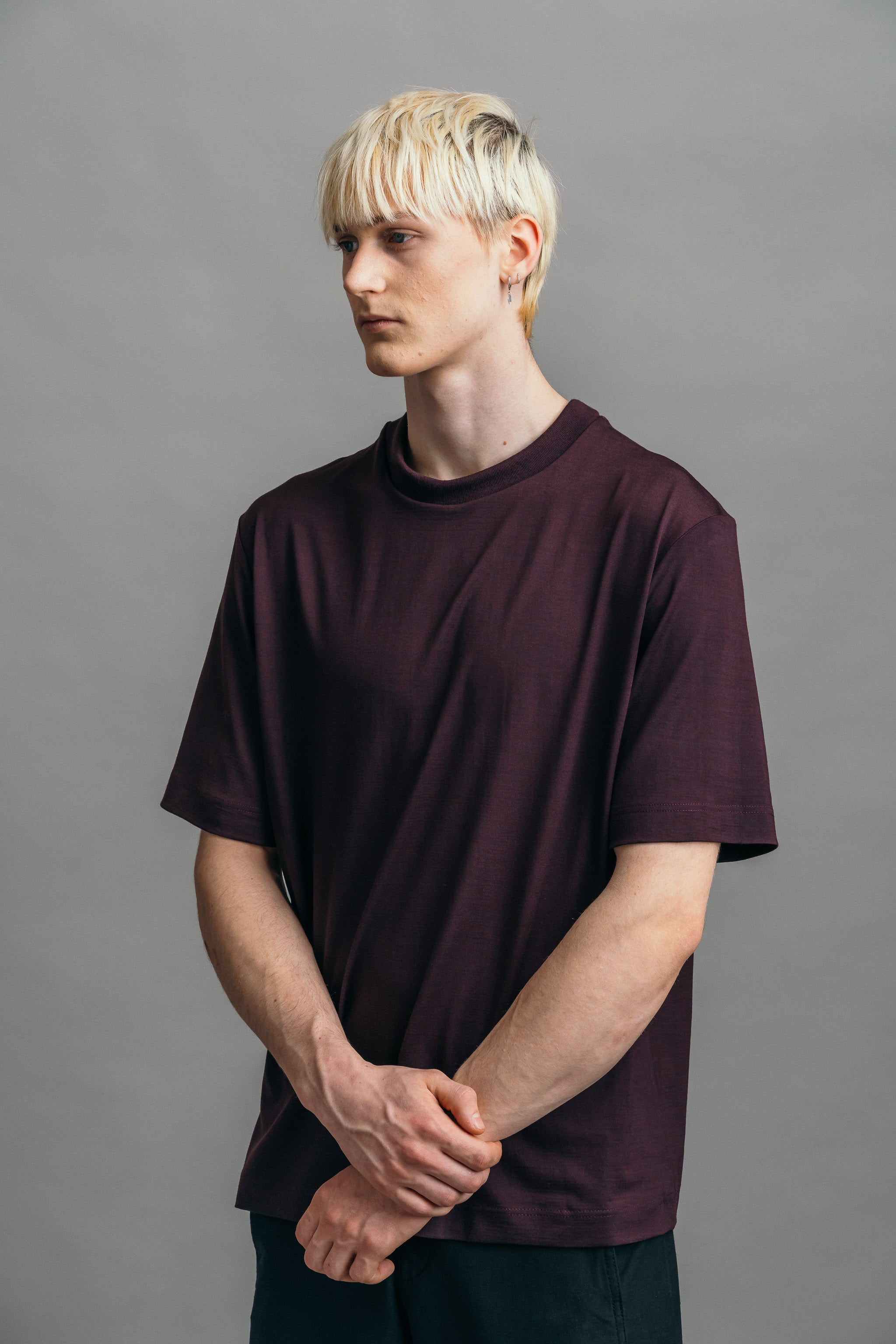 Das Real Merino T-Shirt – Bordeaux