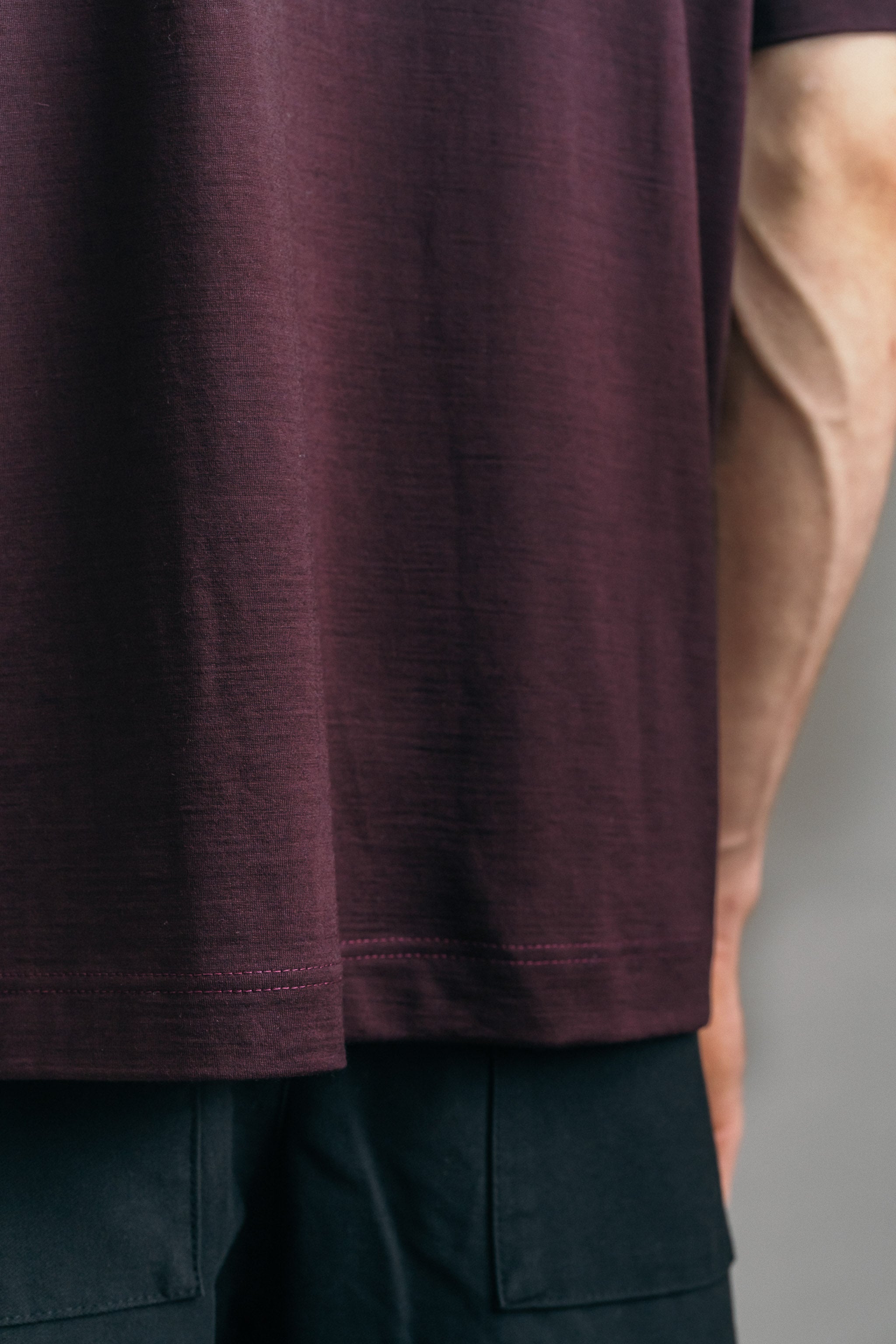 Das Real Merino T-Shirt – Bordeaux