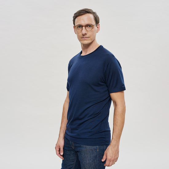 The Merino Wool T-Shirt for Men Navy Blue Woolday 2