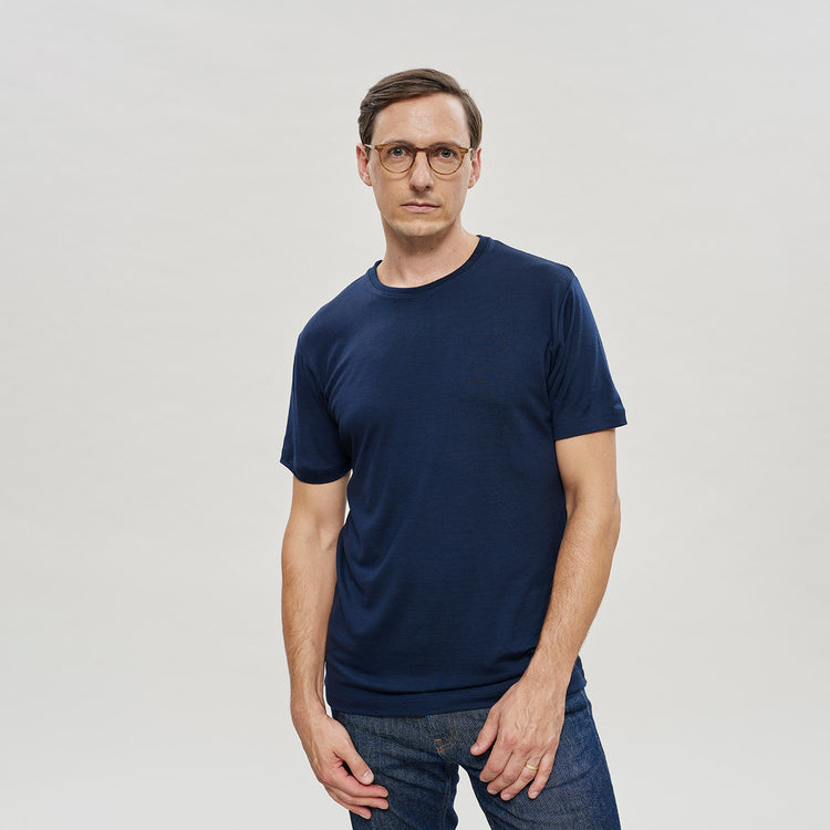 The Merino Wool T-Shirt for Men Navy Blue Woolday 4