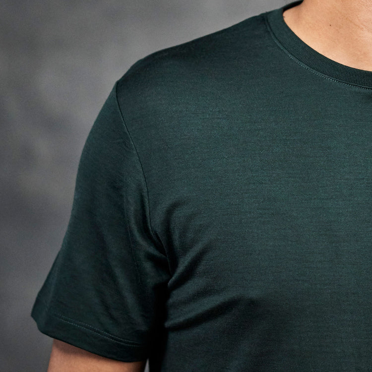 The Merino Wool T-Shirt for Men Dark Green Woolday 6