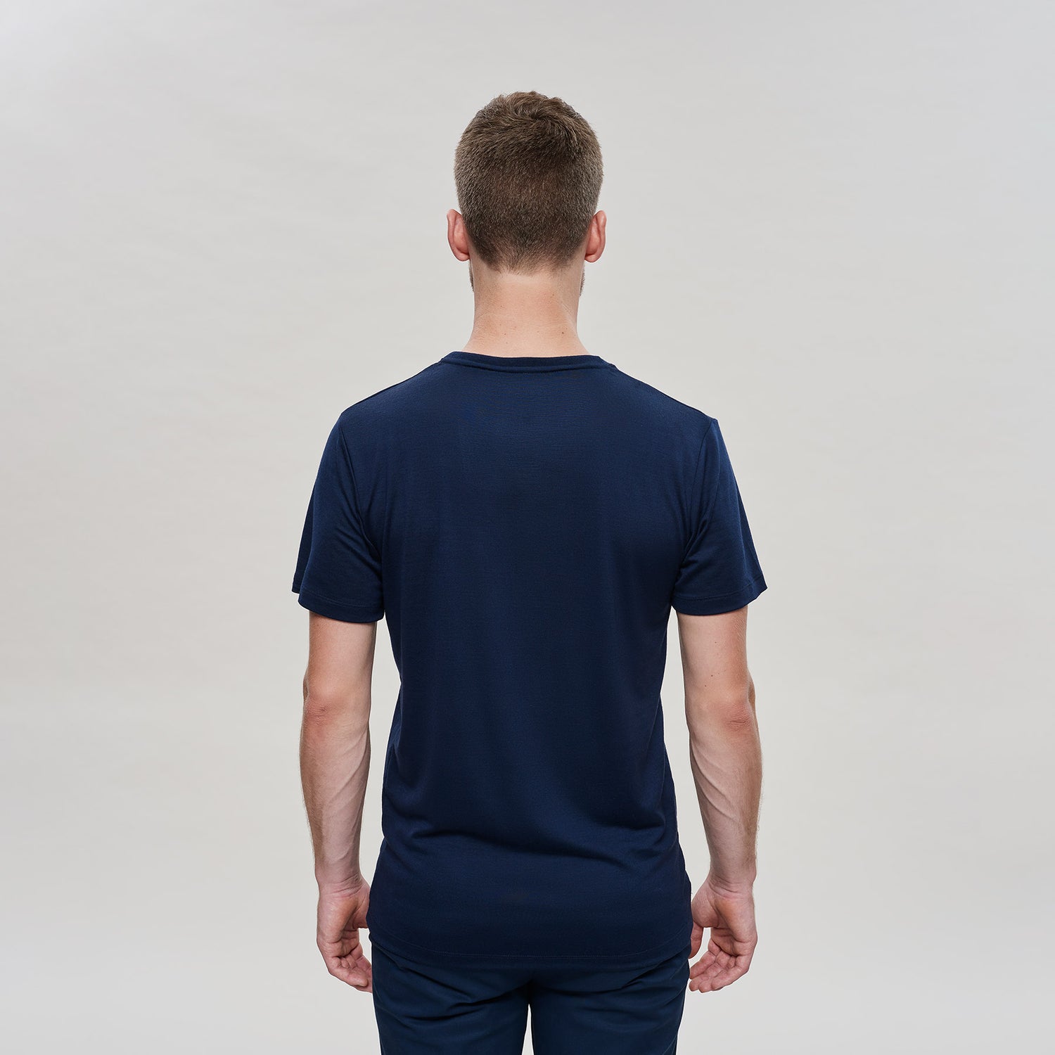 The Merino Wool T-Shirt Mountain Navy Blue Woolday 2