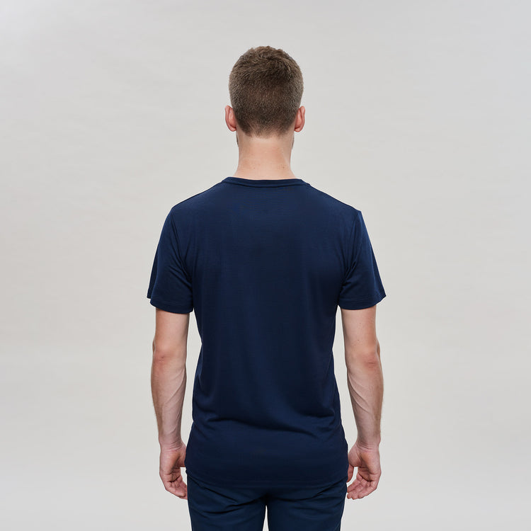 The Merino Wool T-Shirt Mountain Navy Blue Woolday 2