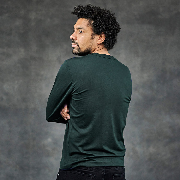 WOOLDAY The Merino Wool Longsleeve T-Shirt Dark Green 2