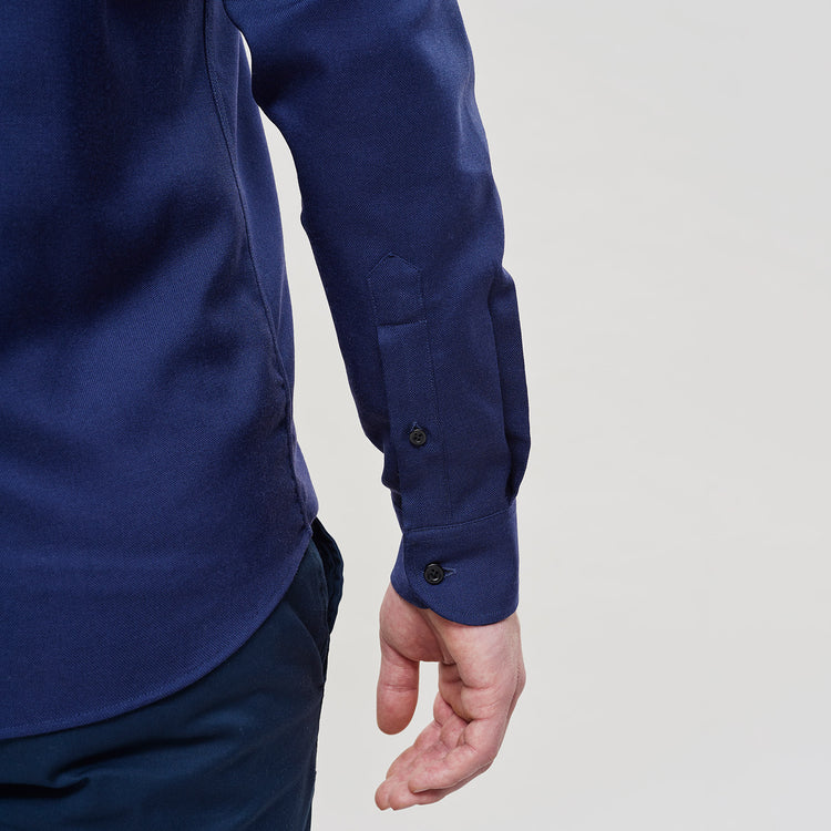 The Merino Wool Oxford Shirt Navy Blue Woolday 4