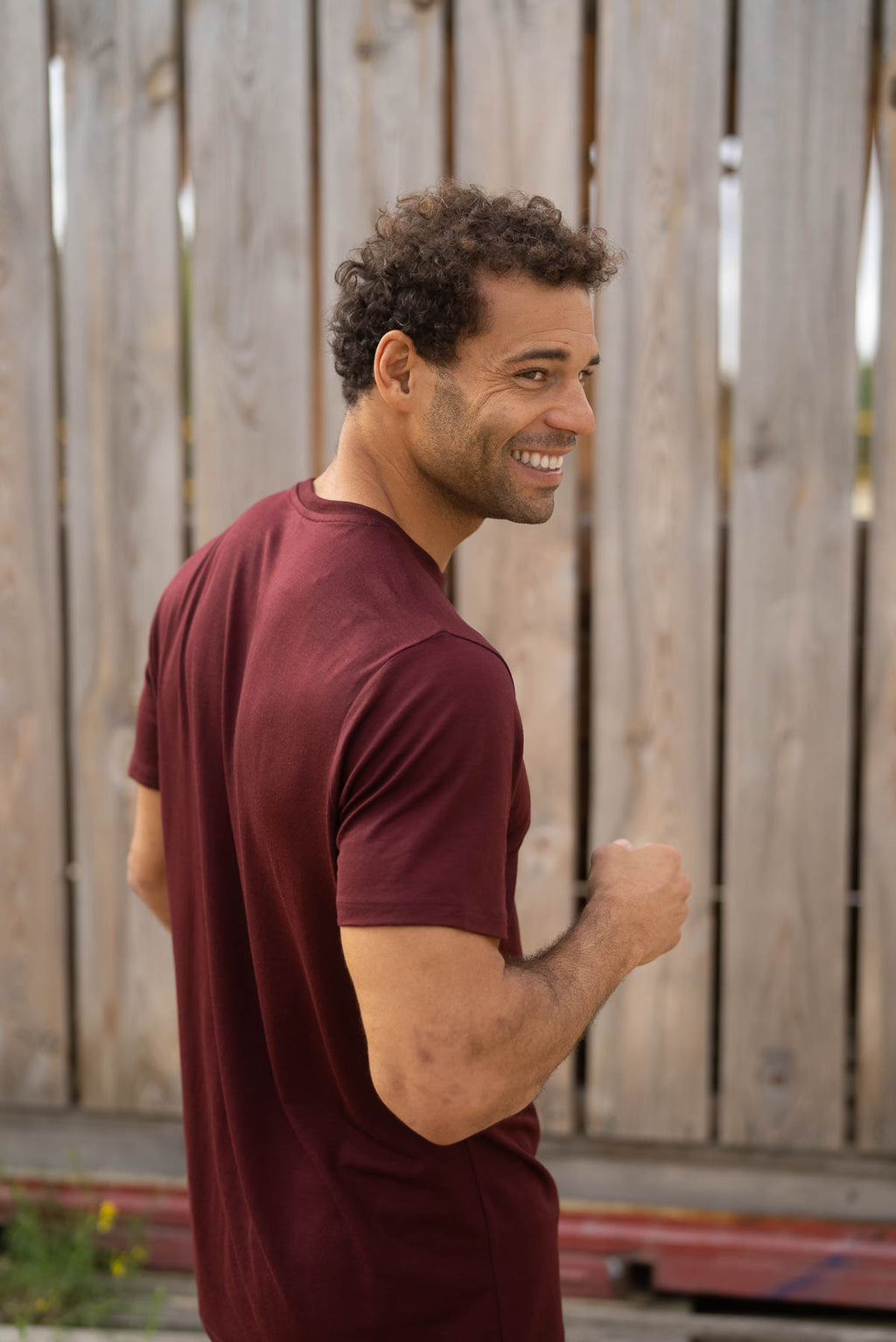 WOOLDAY The Merino Wool T-Shirt for Men Dark Red 1#color_dunkelrot